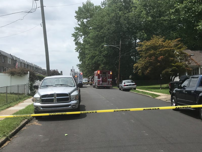 The scene of a manhole emergency.