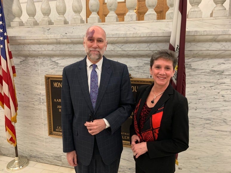 Greg Nester, chief of mental health in the Montgomery County Public Defender’s Office, with Cara McMenamin with DA’s office.