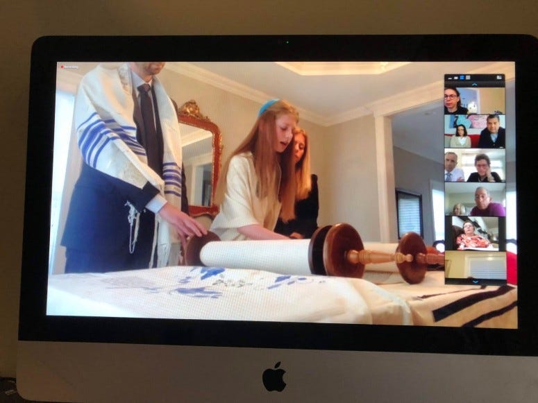 Sophie Weingarten's Zoom bat mitzvah.