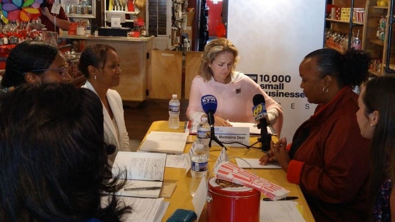 U.S. Rep. Madeline Dean (D-Glenside) with Black small business owners during a roundtable discussion about how COVID-19 has dramatically affected their businesses.