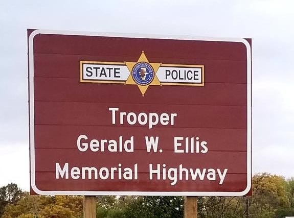 A portion of I-94 was dedicated Oct. 21, 2019, in honor of Trooper Gerald Ellis.