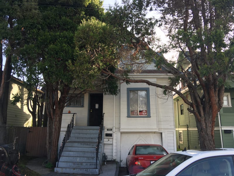 Two homeless mothers have been living in this home in West Oakland, although the investment group that owns the property is trying to evict them.