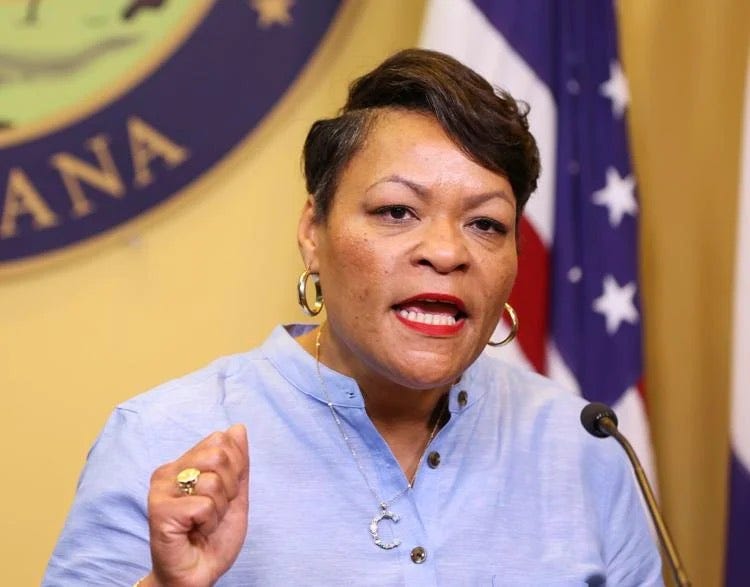 Mayor LaToya Cantrell during press conference.