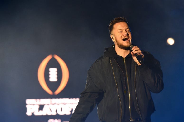 Dan Reynolds of Imagine Dragons performs during the 2019 College Football Playoff National Championship Game