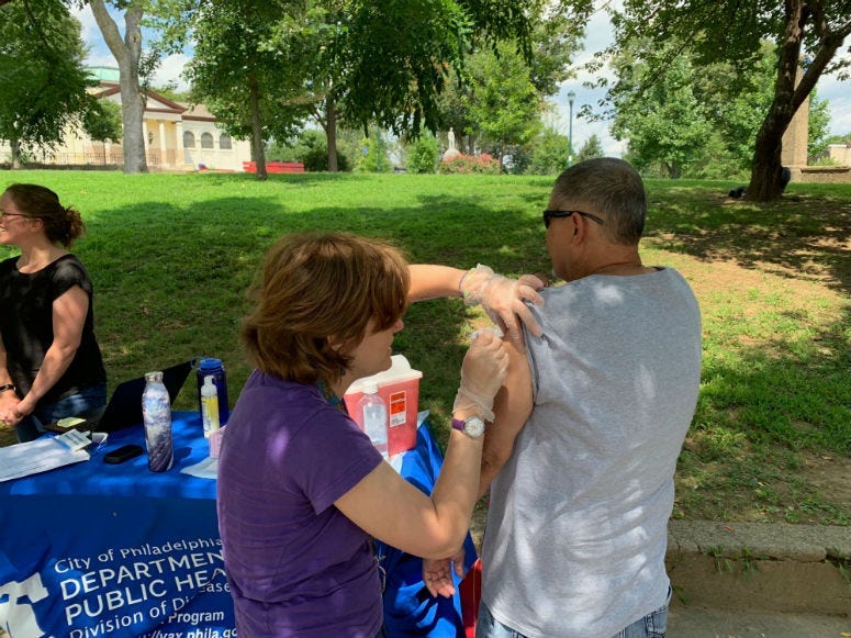 The Philadelphia Department of Public Health is dealing with a case of hepatitis A in Kensington, and the agency is offering free vaccines this week.