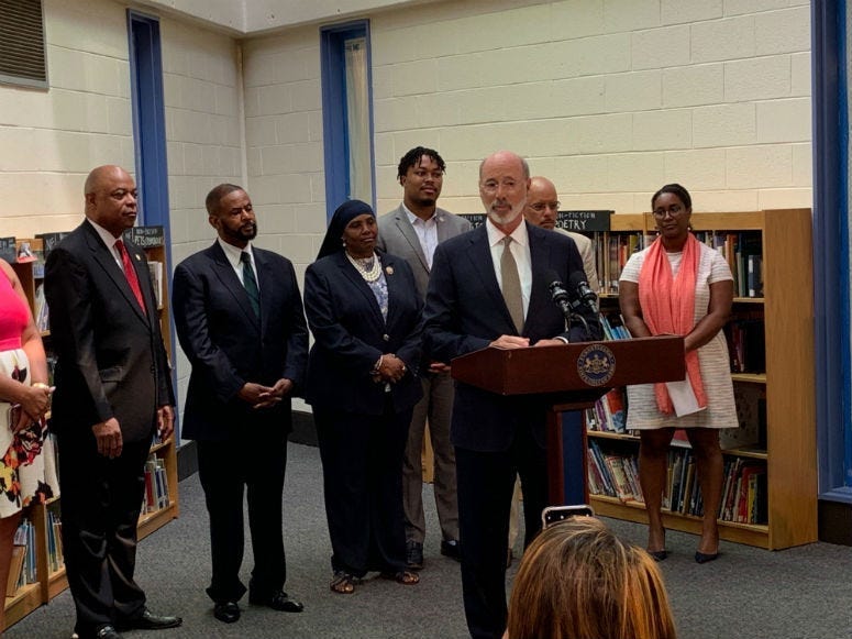 Gov. Wolf announced Wednesday that the state is kicking in extra money to help Philadelphia schools continue to remove lead paint from their buildings.