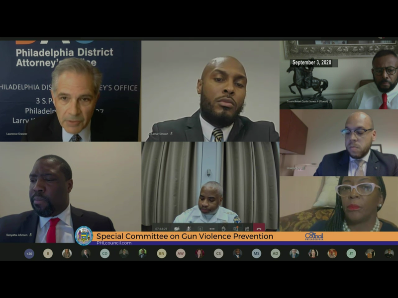 Philadelphia City Council, the Philadelphia Police Department, the DA's office gathered on a Zoom call for a hearing on gun violence