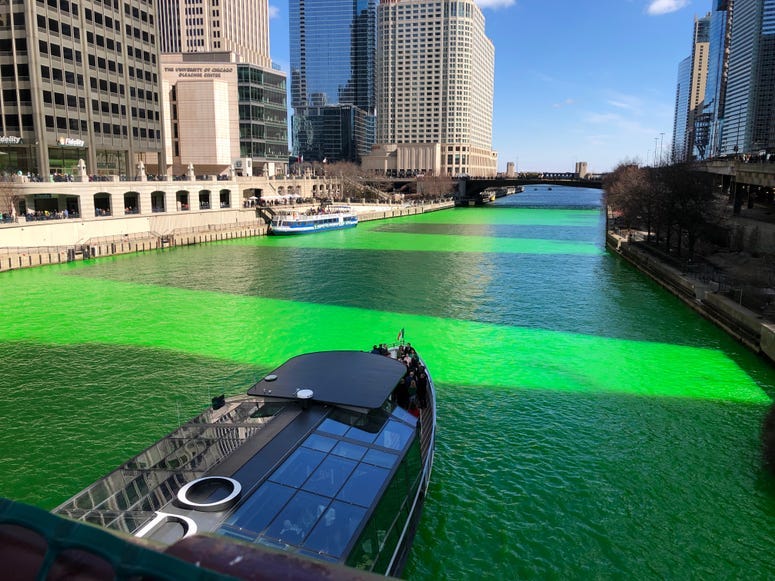 Chicago's (EXTREMELY) Green River for St. Patrick's Day 2019