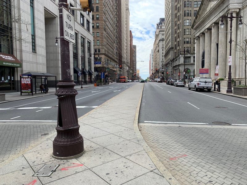 South Broad Street has seen more parked than moving vehicles since the coronavirus pandemic forced officials to issue stay-at-home orders.