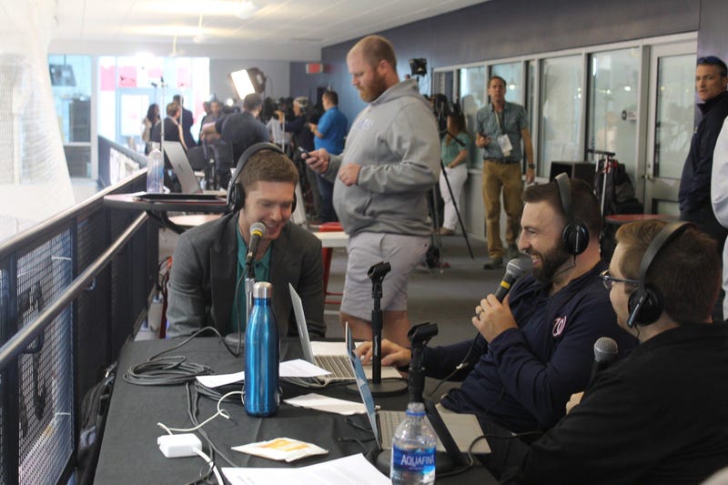 Grant and Danny talk Caps at the annual Media Luncheon at MedStar Iceplex