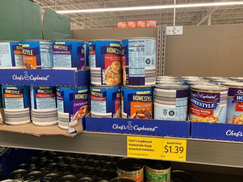 Some soups by BCI Foods at ALDI.