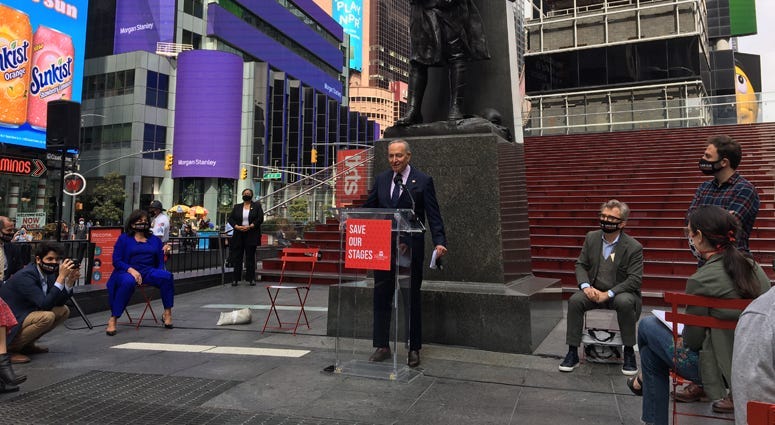 Sen. Schumer on Broadway