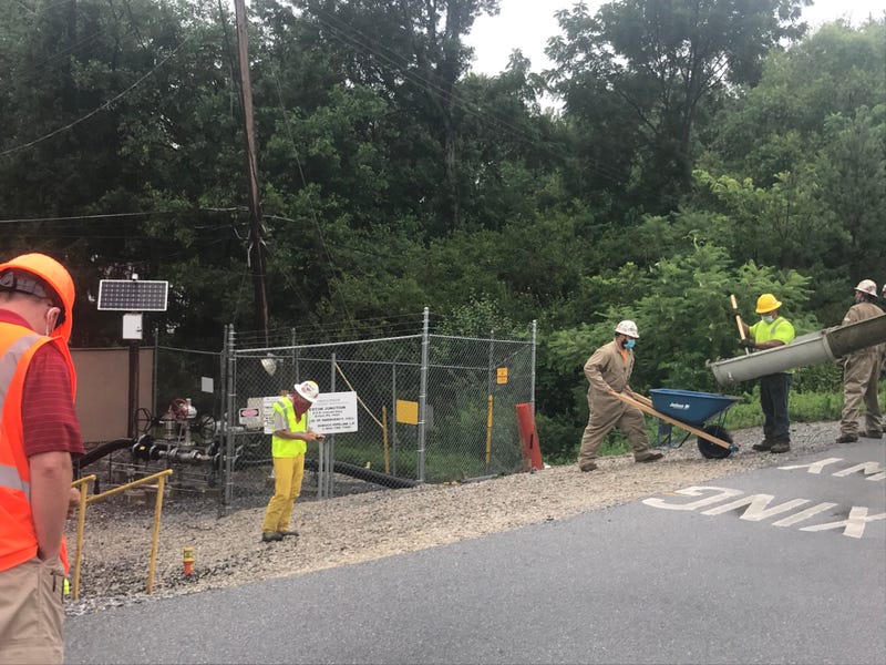 A Sunoco crew works on pipeline construction in Chester County.