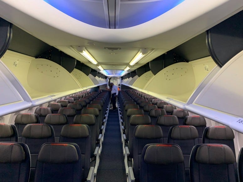 Empty American Airlines airplane