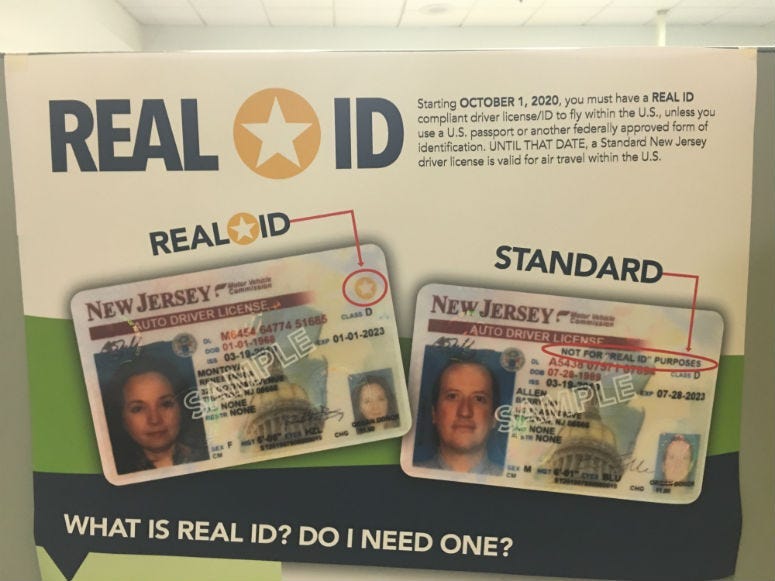 REAL ID in New Jersey.