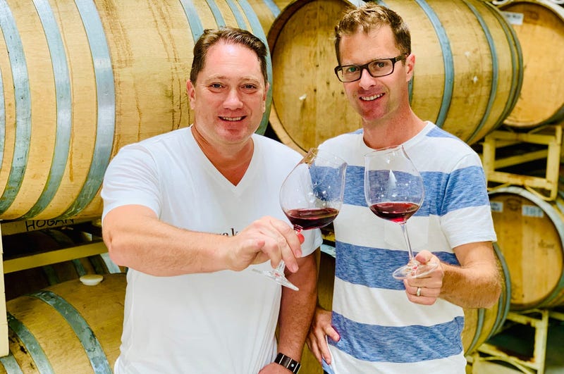 Winemaker Bret Hogan with Liam (Photo credit: Foodie Chap/Liam Mayclem)