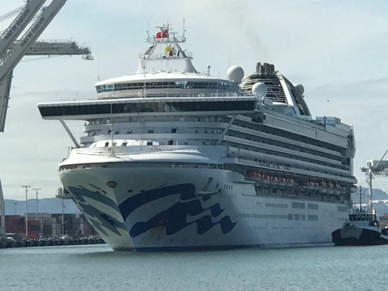 The Grand Princess cruise traveled through the San Francisco Bay on March 9 to dock in the Port of Oakland carrying crew and passengers who'd been infected with the coronavirus.
