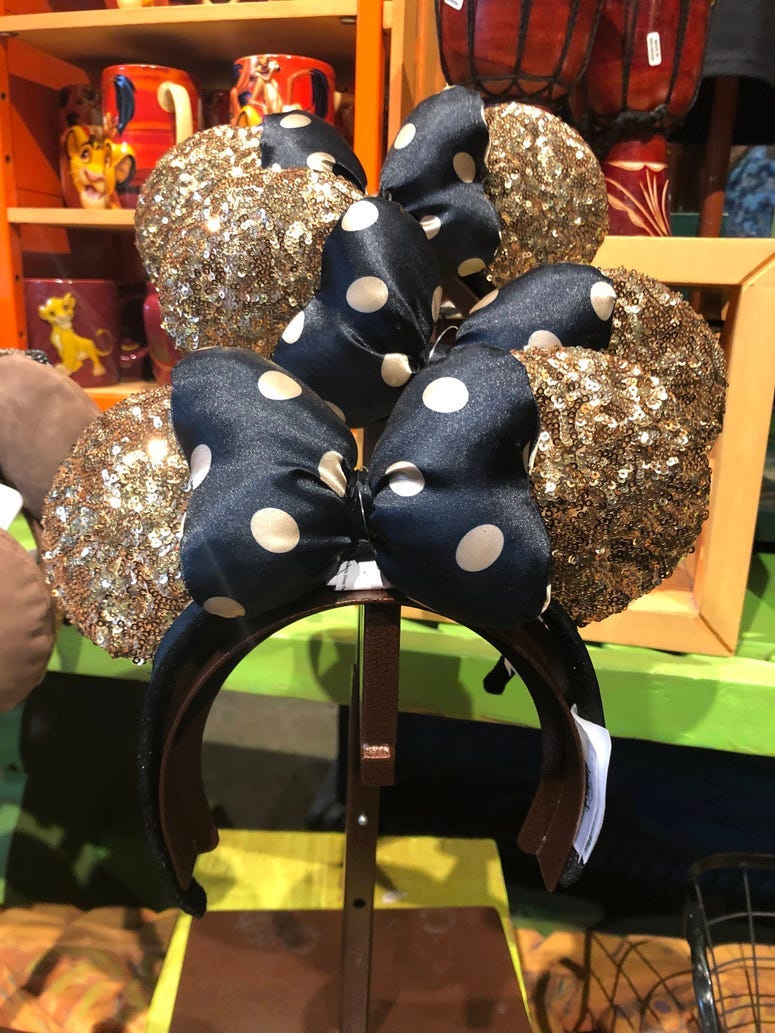 Minnie Mouse Gold/Navy Polka Dot Ears