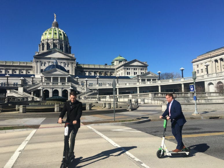 The scooters don’t move too fast and apparently, neither will the bill that would OK their use.