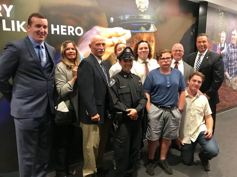 Bridgeport Borough police officer Shannon Sell and her family.