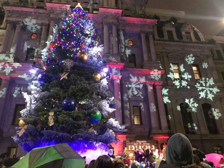 Christmas tree at Philadelphia City Hall.