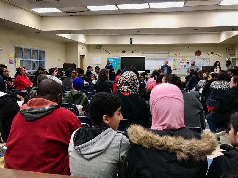 Dozens of parents, staff, students, and community members attended a meeting on the state of Laura H. Carnell Elementary School in Northeast Philadelphia, amid asbestos concerns.