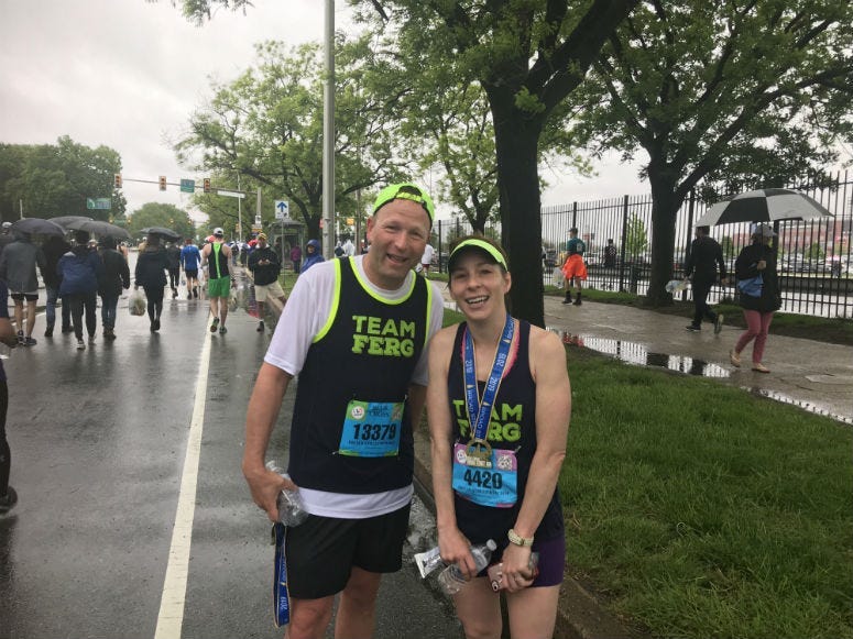 John and Karen Gibble at the Broad Street Run.
