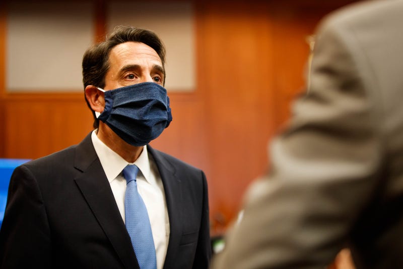 Santa Clara County DA Jeff Rosen in court during the coronavirus. His staff created code to clear 10,000 old marijuana convictions at once