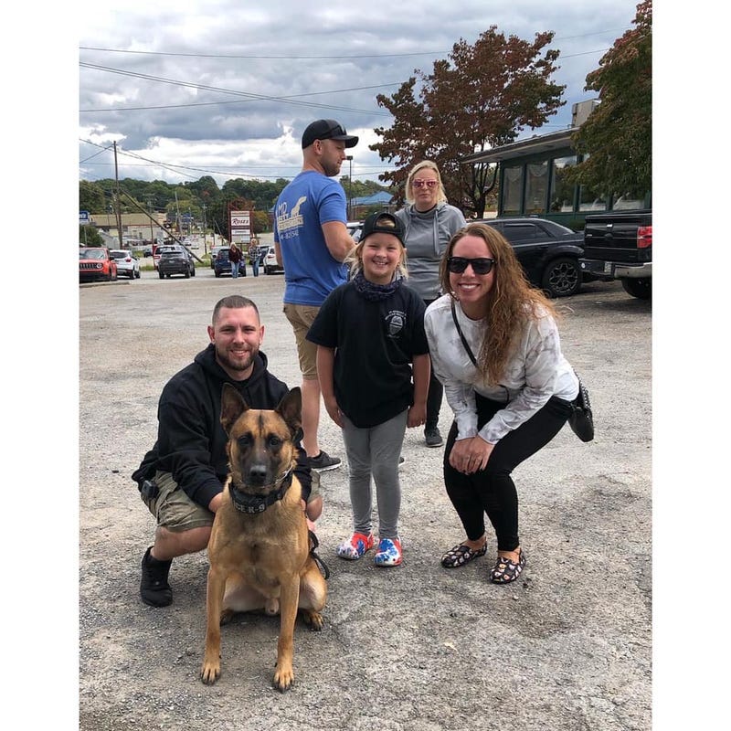 Officer Joe Martino, K9 Deuce, Kaley Bastine and Kristen Buccigrossi