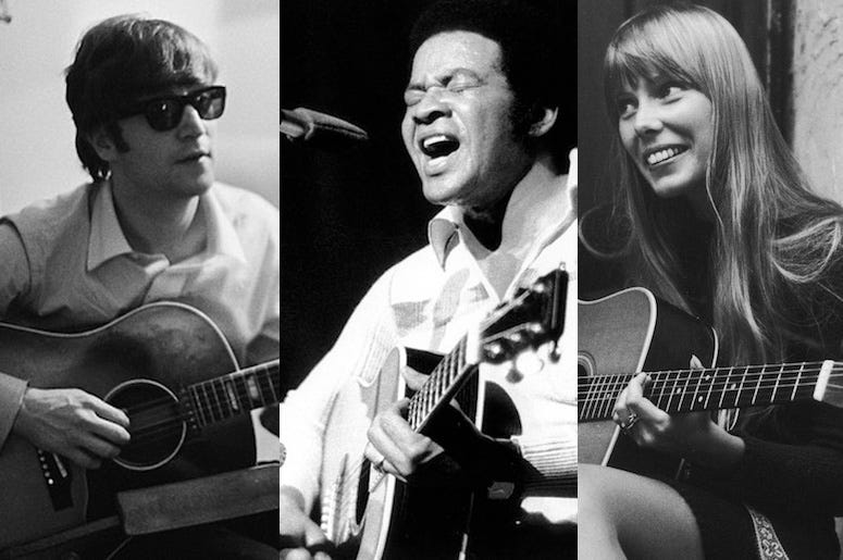 John Lennon, Bill Withers, Joni Mitchell