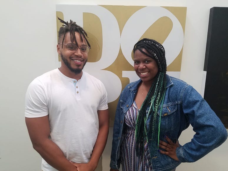 Donte Miller and Harriett Williams, of Village Micro Fund, participated in the training program