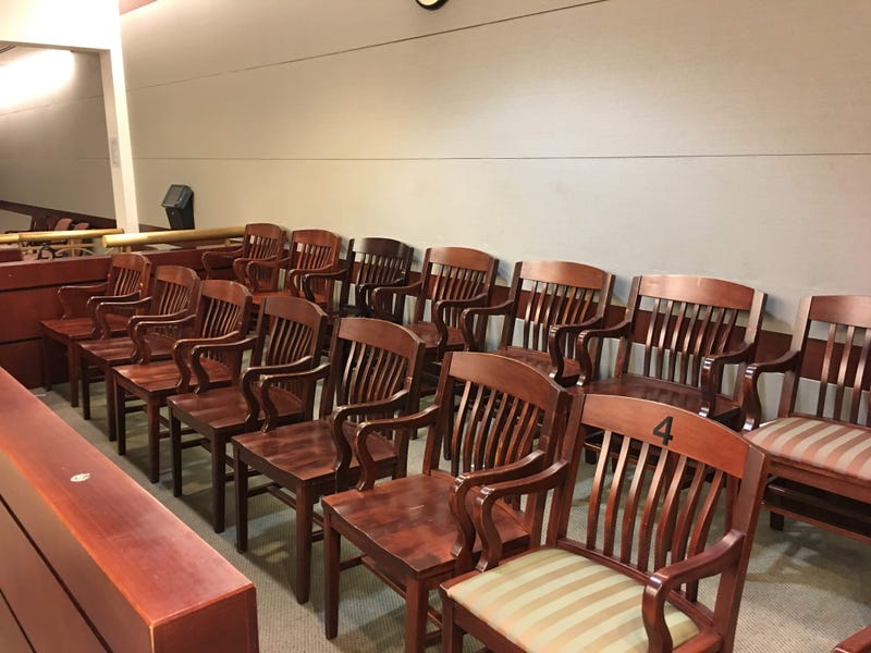 A jury box in Philadelphia.