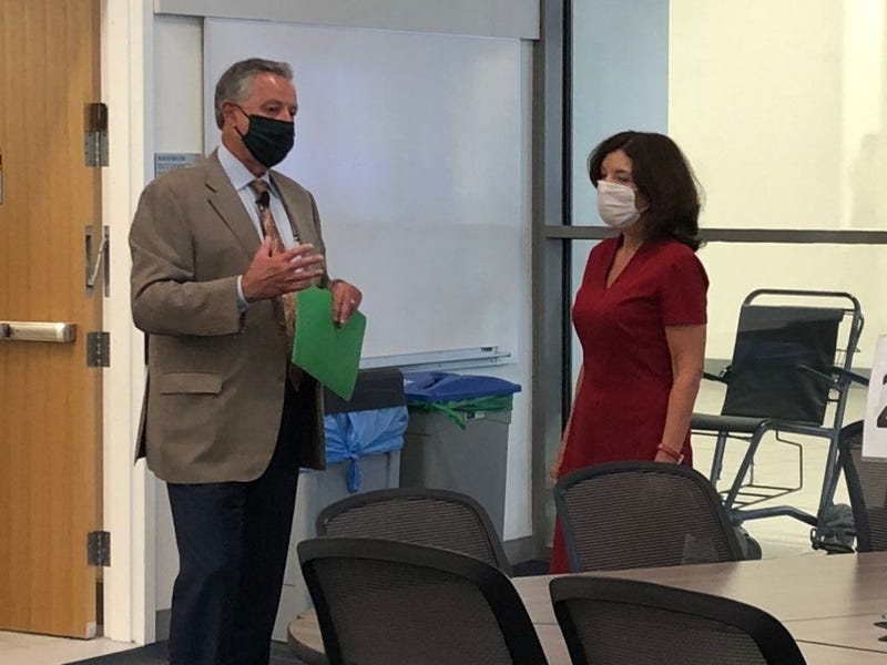 Lieutenant Governor Kathy Hochul tours Jacobs School of Medicine on the eve of phase four beginning in WNY. June 29, 2020 (WBEN Photo/Mike Baggerman)