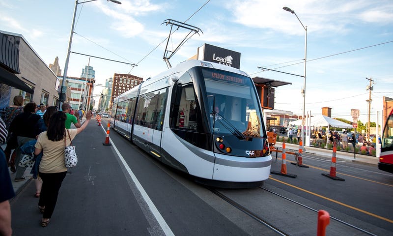 A streetcar in Kansas City