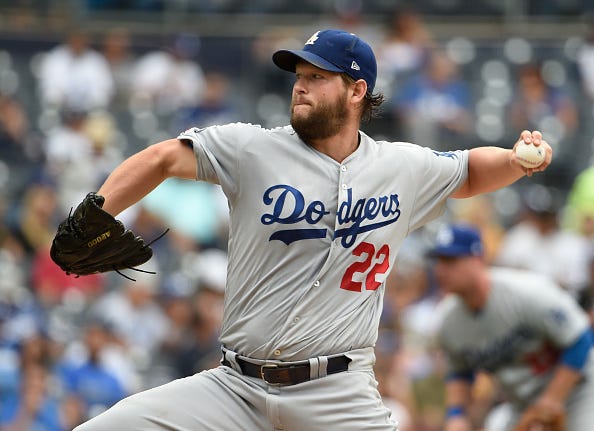 Clayton Kershaw pitches against the San Diego Padres in September.