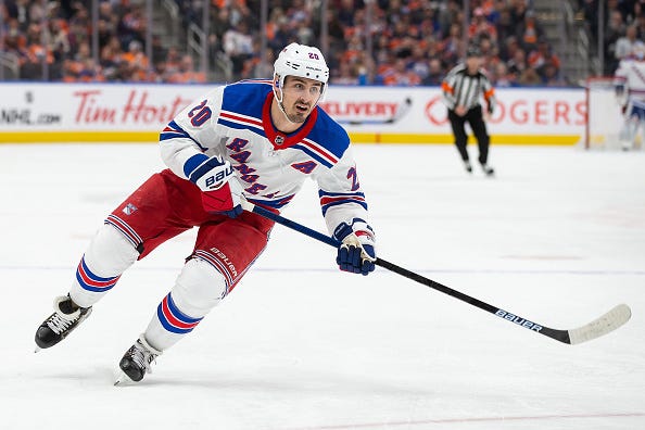 Chris Kreider skates during a 2019 game for the Rangers.