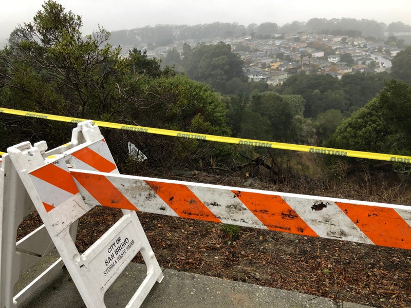 December 4, 2019 Landslide off San Bruno Avenue in San Bruno after days of heavy rain.