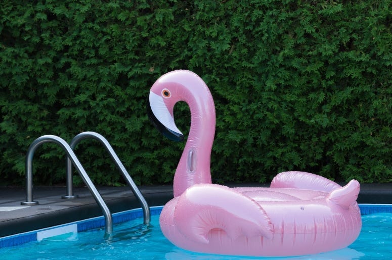 Large Floating Flamingo