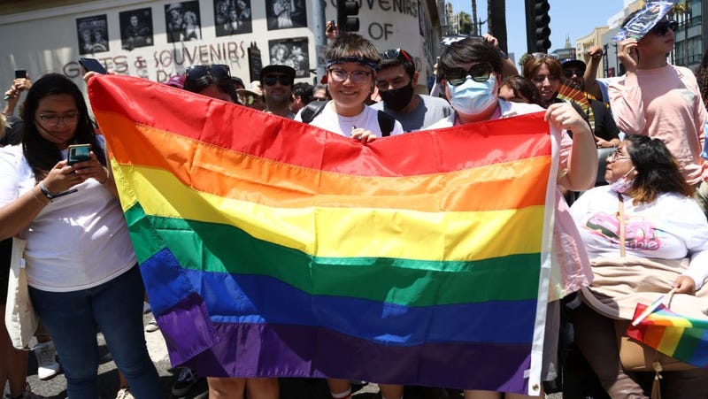 Parade participants attend Christopher Street West (CSW) LA Pride Parade Presented By TikTok "Love Your Pride" on June 12, 2022 in Los Angeles, California.