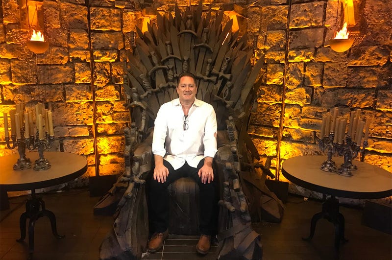 Liam on the 'Iron Throne' at 25 Lusk