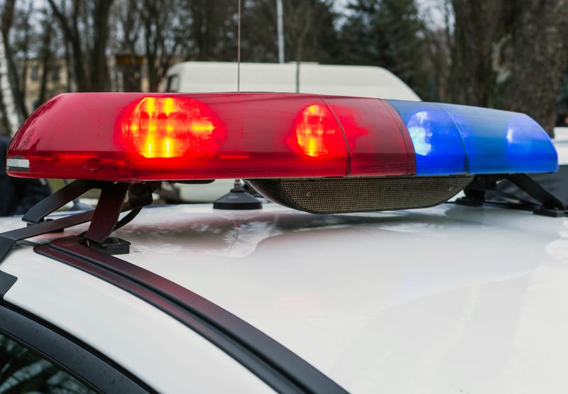 Red and blue police car lights