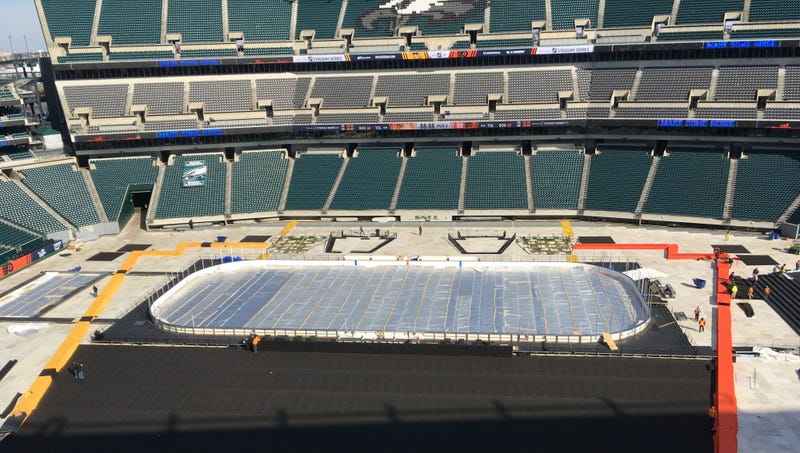 The ice rink at Lincoln Financial Field