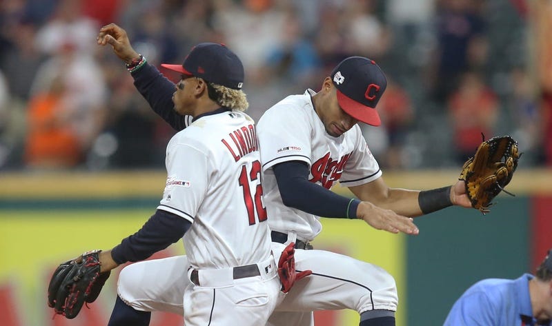 Indians shortstop Francisco Lindor and center fielder Oscar Mercado