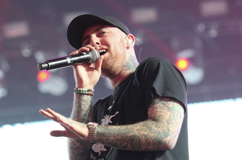  Mac Miller performs during the Coachella Valley Music and Arts Festival at Empire Polo Club. 