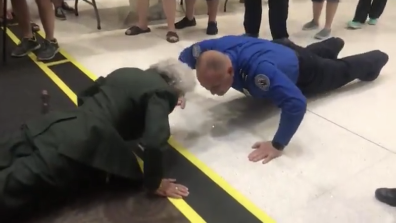 Vietnam nurse challenges TSA agent to push up competition