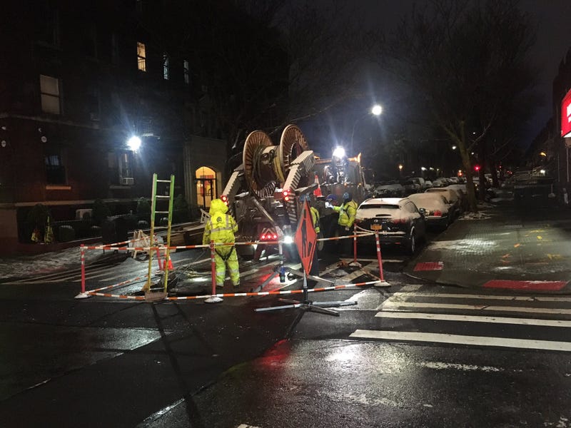 Manhole on fire in Brooklyn
