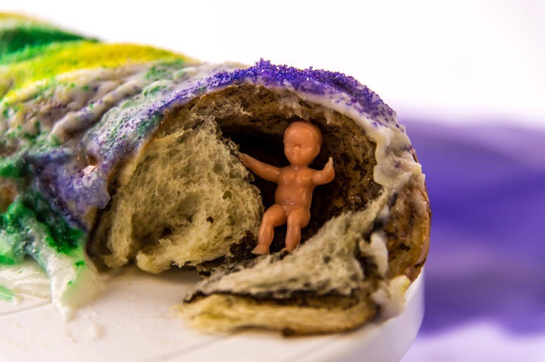 A Mardi Gras king cake