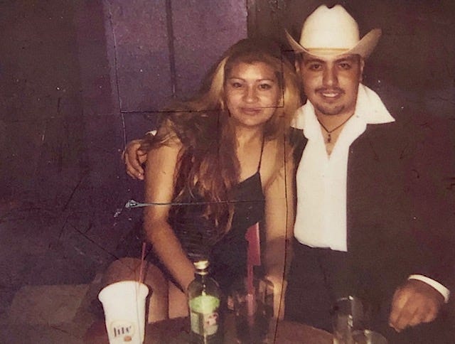 Murder victim Aldo Ariaza with suspect named Maria