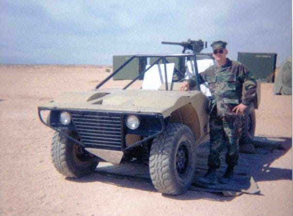Marine Corps veteran Jake Messier training at 29 Palms, California.
