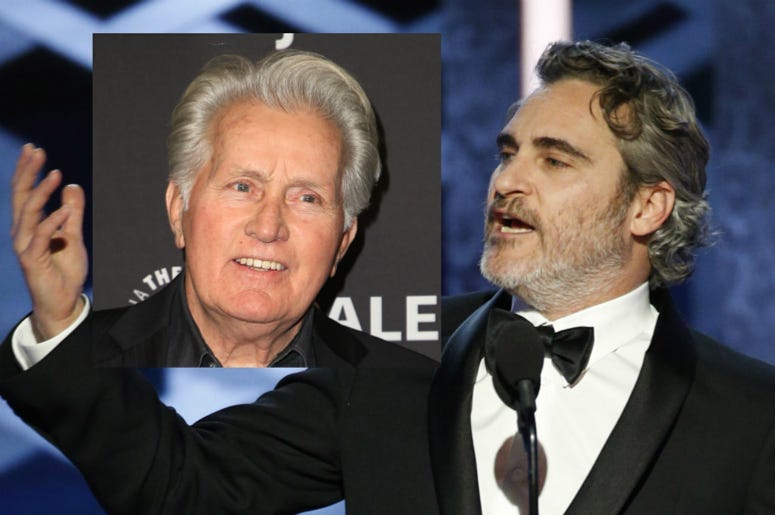 Photo Credit: F. Sadou/AdMediaSipa USA (Martin Sheen); Paul Drinkwater/Handout Photo via Imagn Content Services, LLC (Joaquin Phoenix)